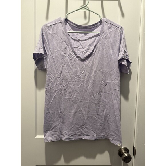 Pact Shirt Womens Large Purple V Neck 100% Organic Cotton Lightweight Casual Tee - Picture 1 of 4